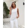 Zeagoo Women’s Sleeveless Sweater Vest 2026 Summer Crew Neck Ribbed Knit Work Shirts Business Casual Tank Tops(White)