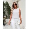 Zeagoo Women’s Sleeveless Sweater Vest 2026 Summer Crew Neck Ribbed Knit Work Shirts Business Casual Tank Tops(White)