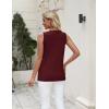 Zeagoo Women’s Sleeveless Sweater Vest 2026 Summer Crew Neck Ribbed Knit Work Shirts Business Casual Tank Tops(Wine Red)