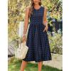 Zeagoo Women’s Summer Tank Midi Dress with Pockets Floral Sleeveless A-Line Casual Loose T-Shirt Dresses Beach Sundress 2026(01-blue Round Dot)