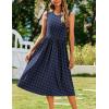 Zeagoo Women’s Summer Tank Midi Dress with Pockets Floral Sleeveless A-Line Casual Loose T-Shirt Dresses Beach Sundress 2026(01-blue Round Dot)