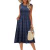 Zeagoo Women’s Summer Tank Midi Dress with Pockets Floral Sleeveless A-Line Casual Loose T-Shirt Dresses Beach Sundress 2026(01-blue Round Dot)