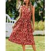 Zeagoo Women’s Summer Tank Midi Dress with Pockets Floral Sleeveless A-Line Casual Loose T-Shirt Dresses Beach Sundress 2026(01-red Floral)
