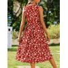 Zeagoo Women’s Summer Tank Midi Dress with Pockets Floral Sleeveless A-Line Casual Loose T-Shirt Dresses Beach Sundress 2026(01-red Floral)