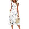 Zeagoo Women’s Summer Tank Midi Dress with Pockets Floral Sleeveless A-Line Casual Loose T-Shirt Dresses Beach Sundress 2026(02-white Floral)
