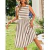 Zeagoo Women’s Summer Tank Midi Dress with Pockets Floral Sleeveless A-Line Casual Loose T-Shirt Dresses Beach Sundress 2026(Apricot White Stripe)