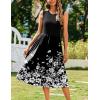 Zeagoo Women’s Summer Tank Midi Dress with Pockets Floral Sleeveless A-Line Casual Loose T-Shirt Dresses Beach Sundress 2026(Black Small Floral)