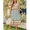 Zeagoo Women’s Summer Tank Midi Dress with Pockets Floral Sleeveless A-Line Casual Loose T-Shirt Dresses Beach Sundress 2026(Blue Yellow Ethnic Print)