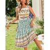 Zeagoo Women’s Summer Tank Midi Dress with Pockets Floral Sleeveless A-Line Casual Loose T-Shirt Dresses Beach Sundress 2026(Blue Yellow Ethnic Print)