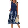 Zeagoo Women’s Summer Tank Midi Dress with Pockets Floral Sleeveless A-Line Casual Loose T-Shirt Dresses Beach Sundress 2026(Navy Blue Floral)