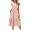 Zeagoo Women’s Summer Tank Midi Dress with Pockets Floral Sleeveless A-Line Casual Loose T-Shirt Dresses Beach Sundress 2026(Pink Floral)