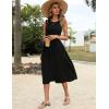 Zeagoo Women’s Summer Tank Midi Dress with Pockets Floral Sleeveless A-Line Casual Loose T-Shirt Dresses Beach Sundress 2026(Solid Black)
