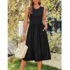 Zeagoo Women’s Summer Tank Midi Dress with Pockets Floral Sleeveless A-Line Casual Loose T-Shirt Dresses Beach Sundress 2026(Solid Black)