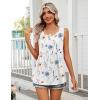 Zeagoo Womens Summer Tank Tops Sleeveless Babydoll Tops Loose Fit Tunic Blouses Crew Neck Flowy Shirts S-3XL(A Blue Floral Print)