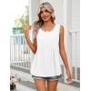 Zeagoo Womens Summer Tank Tops Sleeveless Babydoll Tops Loose Fit Tunic Blouses Crew Neck Flowy Shirts S-3XL(A White)