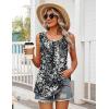 Zeagoo Womens Summer Tank Tops Sleeveless Babydoll Tops Loose Fit Tunic Blouses Crew Neck Flowy Shirts S-3XL(Black Grey Splatter Print)