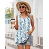 Zeagoo Womens Summer Tank Tops Sleeveless Babydoll Tops Loose Fit Tunic Blouses Crew Neck Flowy Shirts S-3XL(Blue Abstract Stripes)