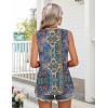 Zeagoo Womens Summer Tank Tops Sleeveless Babydoll Tops Loose Fit Tunic Blouses Crew Neck Flowy Shirts S-3XL(Blue Tapestry Paisley)