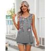 Zeagoo Womens Summer Tank Tops Sleeveless Babydoll Tops Loose Fit Tunic Blouses Crew Neck Flowy Shirts S-3XL(Grey Pink Floral)