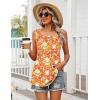 Zeagoo Womens Summer Tank Tops Sleeveless Babydoll Tops Loose Fit Tunic Blouses Crew Neck Flowy Shirts S-3XL(Orange Ethnic Print)
