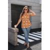 Zeagoo Womens Summer Tank Tops Sleeveless Babydoll Tops Loose Fit Tunic Blouses Crew Neck Flowy Shirts S-3XL(Orange Ethnic Print)