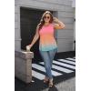 Zeagoo Womens Summer Tank Tops Sleeveless Babydoll Tops Loose Fit Tunic Blouses Crew Neck Flowy Shirts S-3XL(Sunset Ombre)
