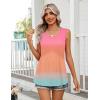 Zeagoo Womens Summer Tank Tops Sleeveless Babydoll Tops Loose Fit Tunic Blouses Crew Neck Flowy Shirts S-3XL(Sunset Ombre)