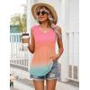 Zeagoo Womens Summer Tank Tops Sleeveless Babydoll Tops Loose Fit Tunic Blouses Crew Neck Flowy Shirts S-3XL(Sunset Ombre)