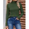 Zeagoo Womens Sweaters Turtleneck Cable Knit Long Sleeve Pullover Cute Fitted Trendy Basic Fall Winter Tops(Army Green)