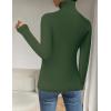 Zeagoo Womens Sweaters Turtleneck Cable Knit Long Sleeve Pullover Cute Fitted Trendy Basic Fall Winter Tops(Army Green)