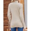 Zeagoo Womens Sweaters Turtleneck Cable Knit Long Sleeve Pullover Cute Fitted Trendy Basic Fall Winter Tops(Beige)