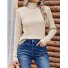 Zeagoo Womens Sweaters Turtleneck Cable Knit Long Sleeve Pullover Cute Fitted Trendy Basic Fall Winter Tops(Beige)