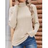 Zeagoo Womens Sweaters Turtleneck Cable Knit Long Sleeve Pullover Cute Fitted Trendy Basic Fall Winter Tops(Beige)