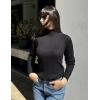 Zeagoo Womens Sweaters Turtleneck Cable Knit Long Sleeve Pullover Cute Fitted Trendy Basic Fall Winter Tops(Black)