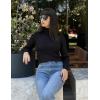 Zeagoo Womens Sweaters Turtleneck Cable Knit Long Sleeve Pullover Cute Fitted Trendy Basic Fall Winter Tops(Black)