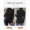Zeagoo Womens Sweaters Turtleneck Cable Knit Long Sleeve Pullover Cute Fitted Trendy Basic Fall Winter Tops(Black)