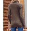 Zeagoo Womens Sweaters Turtleneck Cable Knit Long Sleeve Pullover Cute Fitted Trendy Basic Fall Winter Tops(Brown)