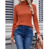 Zeagoo Womens Sweaters Turtleneck Cable Knit Long Sleeve Pullover Cute Fitted Trendy Basic Fall Winter Tops(Caramel)