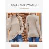 Zeagoo Womens Sweaters Turtleneck Cable Knit Long Sleeve Pullover Cute Fitted Trendy Basic Fall Winter Tops(Dark Apricot)