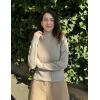 Zeagoo Womens Sweaters Turtleneck Cable Knit Long Sleeve Pullover Cute Fitted Trendy Basic Fall Winter Tops(Dark Apricot)