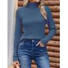 Zeagoo Womens Sweaters Turtleneck Cable Knit Long Sleeve Pullover Cute Fitted Trendy Basic Fall Winter Tops(Navy Blue)