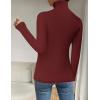 Zeagoo Womens Sweaters Turtleneck Cable Knit Long Sleeve Pullover Cute Fitted Trendy Basic Fall Winter Tops(Red)