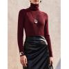 Zeagoo Womens Sweaters Turtleneck Cable Knit Long Sleeve Pullover Cute Fitted Trendy Basic Fall Winter Tops(Red)