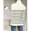 Zeagoo Womens Sweaters Turtleneck Cable Knit Long Sleeve Pullover Cute Fitted Trendy Basic Fall Winter Tops(Stripe Apricot)
