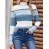 Zeagoo Womens Sweaters Turtleneck Cable Knit Long Sleeve Pullover Cute Fitted Trendy Basic Fall Winter Tops(Z Baby Blue)