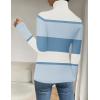 Zeagoo Womens Sweaters Turtleneck Cable Knit Long Sleeve Pullover Cute Fitted Trendy Basic Fall Winter Tops(Z Baby Blue)