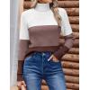 Zeagoo Womens Sweaters Turtleneck Cable Knit Long Sleeve Pullover Cute Fitted Trendy Basic Fall Winter Tops(Z Brown)