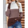 Zeagoo Womens Sweaters Turtleneck Cable Knit Long Sleeve Pullover Cute Fitted Trendy Basic Fall Winter Tops(Z Brown)