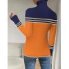 Zeagoo Womens Sweaters Turtleneck Cable Knit Long Sleeve Pullover Cute Fitted Trendy Basic Fall Winter Tops(Z Orange)