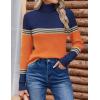 Zeagoo Womens Sweaters Turtleneck Cable Knit Long Sleeve Pullover Cute Fitted Trendy Basic Fall Winter Tops(Z Orange)